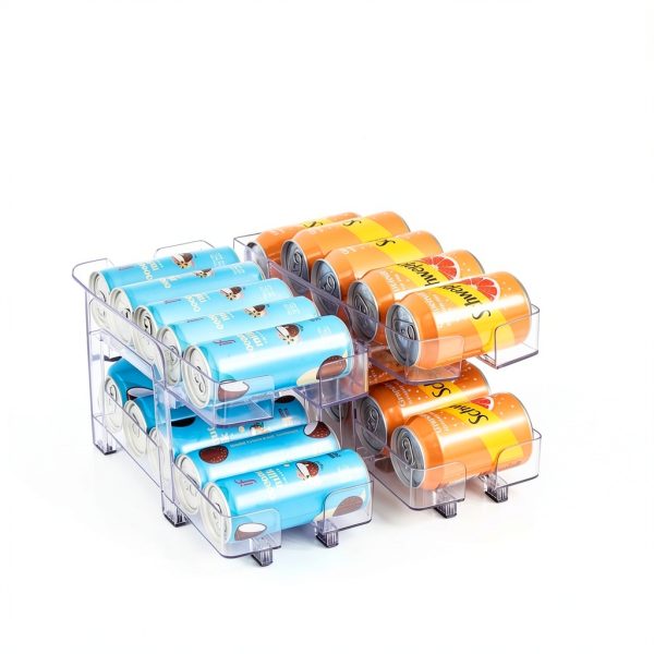 Adjustable Soda Can Organizer IBORING 2‑Pack 2‑Tier Dispenser-5