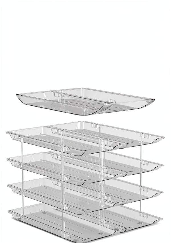 Can Storage Organizer VEGEVIGI 3-Tier Clear Plastic Rack Detachable-3