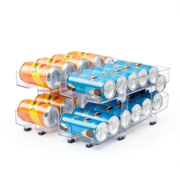 Adjustable Soda Can Organizer IBORING 2‑Pack 2‑Tier Dispenser-4