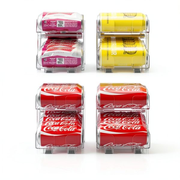 Adjustable Soda Can Organizer IBORING 2‑Pack 2‑Tier Dispenser-2