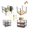 Bamboo & Iron Cat Food Organizer for Pantry, 2-Tier Can Stackable Storage Rack Holds 48 (3oz) Cans, Flat Top for Extra Storage, Automatic Slide-Down Perfect for Pet Food Cans-2