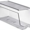 Set of 2 Stackable Refrigerator Organizer Bins Pop Soda Can Dispenser Beverage Holder for Fridge, Freezer, Kitchen, Countertops, Cabinets - Clear Plastic Canned Food Pantry Storage Rack Holds 12 Cans-2