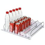 UPOWY Drink Organizer Refrigerator Can Dispenser 5‑Row Metal-0