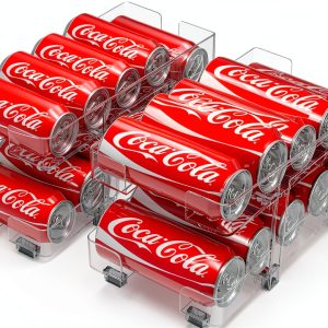 Adjustable Soda Can Organizer IBORING 2‑Pack 2‑Tier Dispenser-0