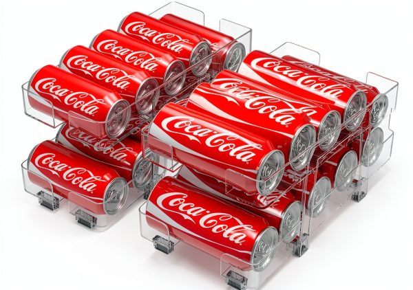 Adjustable Soda Can Organizer IBORING 2‑Pack 2‑Tier Dispenser-0