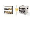 Bamboo & Iron Cat Food Organizer for Pantry, 2-Tier Can Stackable Storage Rack Holds 48 (3oz) Cans, Flat Top for Extra Storage, Automatic Slide-Down Perfect for Pet Food Cans-6